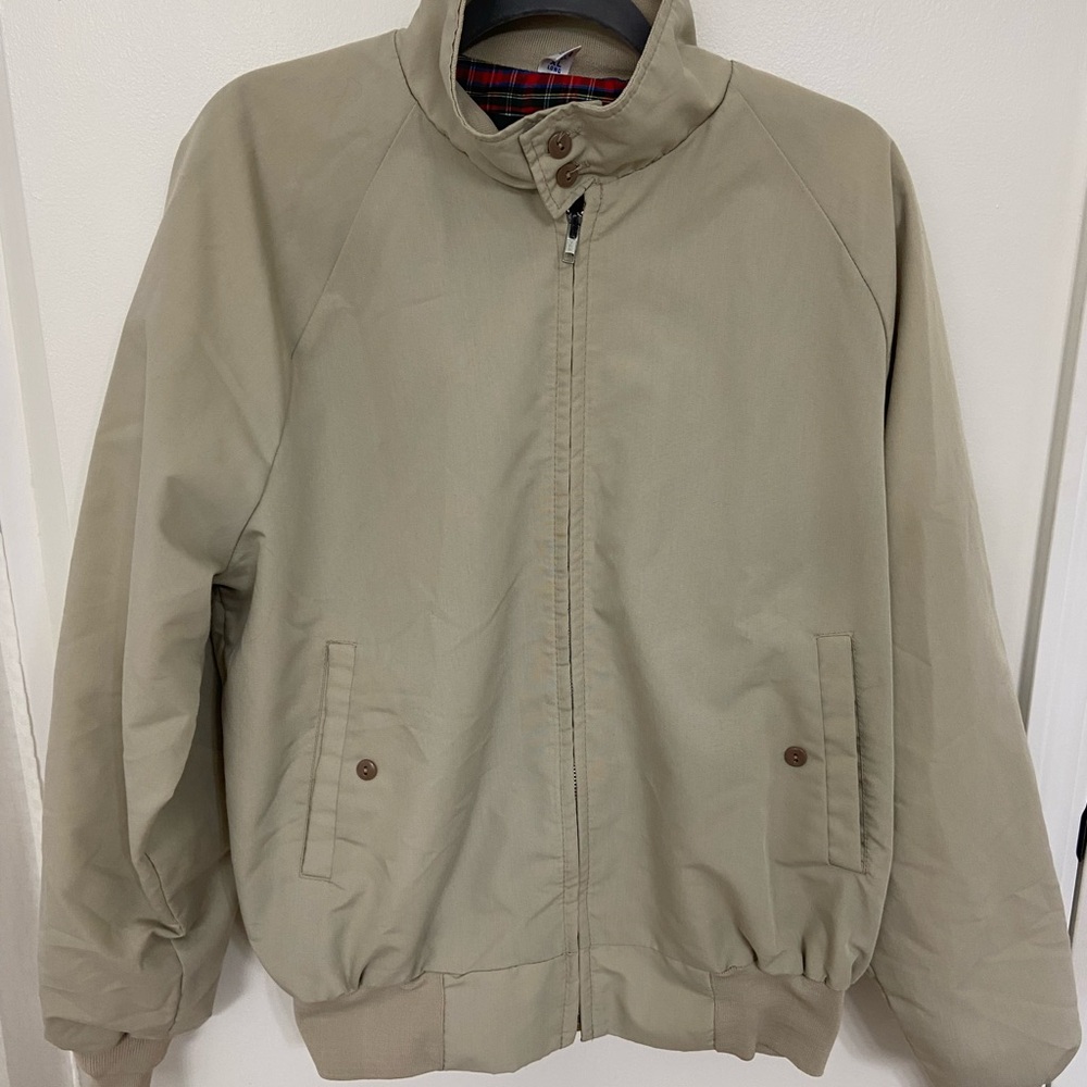 Cal Craft Made In USA Men's Beige Lightweight Windbreaker Jacket Men’s XL Long
